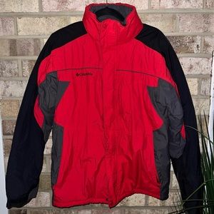 Red/ Black Winterized Mens Columbia Sportswear Winter Coat Size Medium
